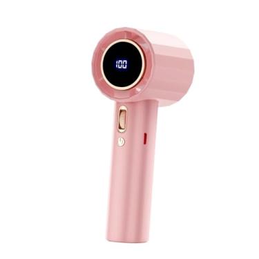 Imagem de IEUDNS Ventilador portátil sem lâminas com visor de lembrete de energia, leve (1-100) com velocidade contínua, mini ventiladores de resfriamento de ar para