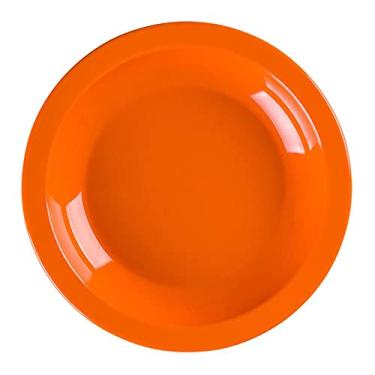 Imagem de Prato Elegance Fundo Redondo 22cm Laranja em Plástico Não Quebra Linha Profissional Cook Linha Premium