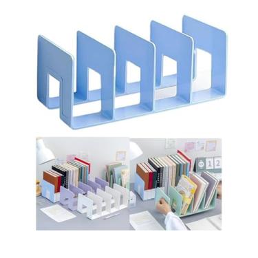 Imagem de BAOFALI Classificador de arquivos de acrílico, organizador de pasta de arquivos transparente de 4 seções, suporte grosso de armazenamento de escritório para livros, documentos, cadernos, fichário