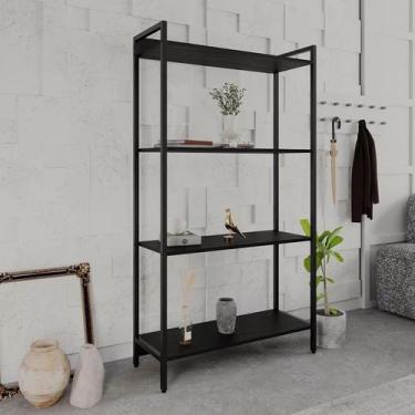 Imagem de Estante para Livros Industrial Aço Multiuso 4 Prateleiras 146cmx80cm A