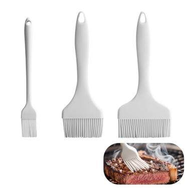 Imagem de Escova de carne para regar, marinadas de molho de manteiga com óleo para churrasco, churrasqueira, escova de silicone para carne, resistente ao calor, grau alimentício, 3 peças