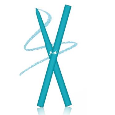 Imagem de Wavuketu Delineador azul celeste à prova d'água lápis delineador azul retrátil delineador azul à prova de manchas hipoalergênico de longa duração (06# brilho azul celeste)