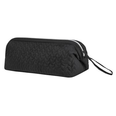 Imagem de FashionCha Bolsa de viagem para ferramentas de cabelo, armazenamento de modelador de cachos, acessórios anti-escaldantes, bolsa de armazenamento para modelador, Preto