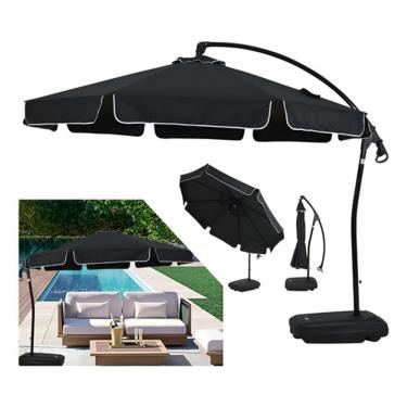 Imagem de Ombrelone Búzios Bel Preto 3m Alumínio + Base Com Rodinhas