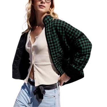 Imagem de Casaco Omoone Cropped acolchoado acolchoado e cardigã para mulheres