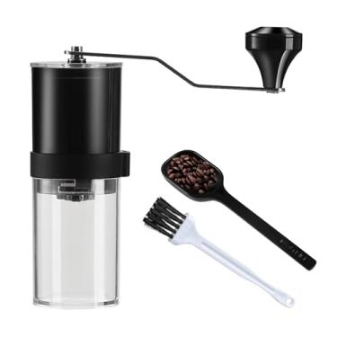 Imagem de Moedor manual de café – Moedor manual de 8 configurações ajustáveis, moedor cônico portátil para acampamento, viagem, café expresso - com manivela, escova de limpeza e colher de café