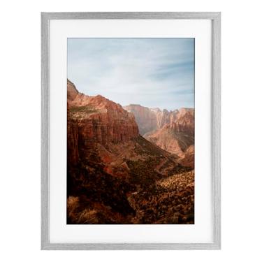Imagem de Stupell Industries Impressão emoldurada de tirar o fôlego Zion Canyon View cinza sob vidro, design por Jade Sharp Photo, 23 x 17