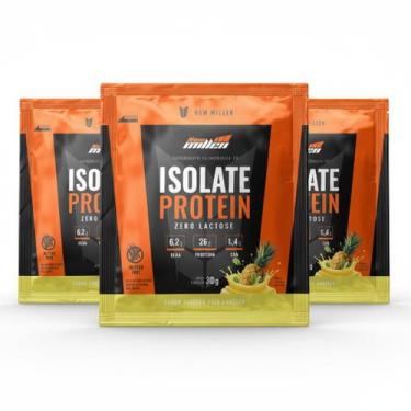 Imagem de Kit3 whey isolado protein abacaxi com hor sache 25g proteina - NEW MIL