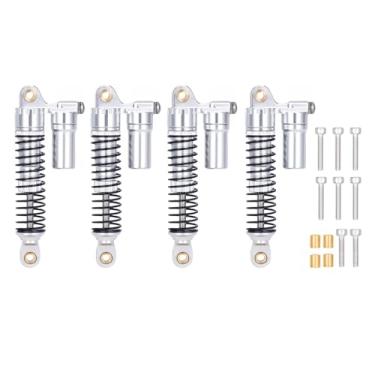 Imagem de TRX4M Amortecedor de óleo de latão e alumínio 53 mm/59 mm/66 mm/78 mm com rosca longa para atualizações de rastreador TRX-4M 1/18 RC (prata, 53 mm)