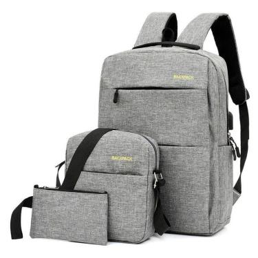 Imagem de Kit 3 Itens Mochila Bolsa Versátil Notebook Ou Escritório