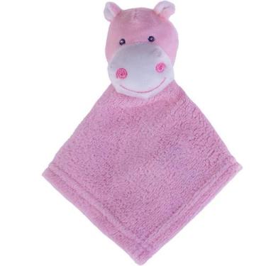 Imagem de Naninha para Meninas Coral Fleece 100% Poliéster 27x27cm Hipopótamo Ro