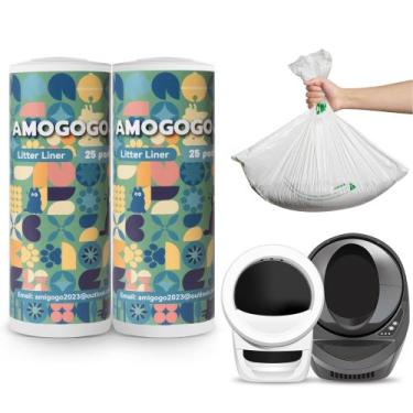 Imagem de Sacos de lixo AMOGOGOPET compatíveis com Litter Robot 4 e 3 50 unidade