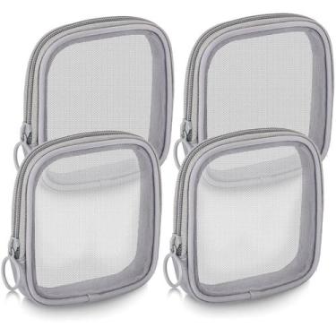 Imagem de Bolsa de maquiagem Weewooday Mesh Cosmetic Travel Toalete x4