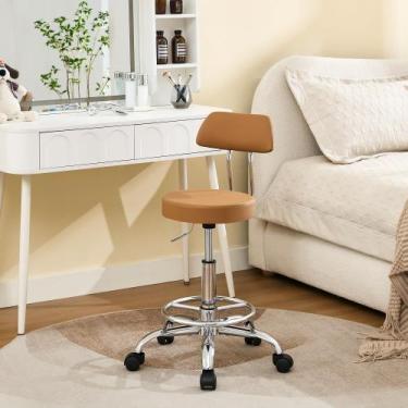 Imagem de Banqueta giratória FIRAVOE ajustável 50-68 cm marrom camelo