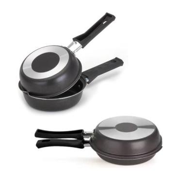 Imagem de Frigideira Dupla Antiaderente Hamburgueira Omeleteira Panquequeira 14c