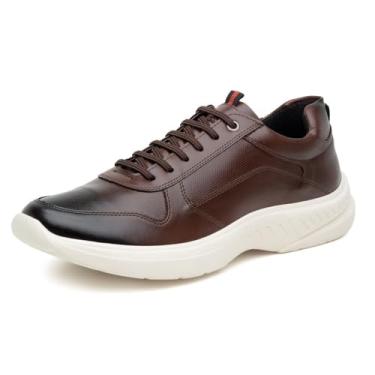 Imagem de Tenis Sneaker Sola Robusta Masculino Moderno Almofadado com Espuma Absorção de Impacto Caminhada Tamanho:39;Cor:Marrom;Gênero:Masculino;Departamento BS:Esporte