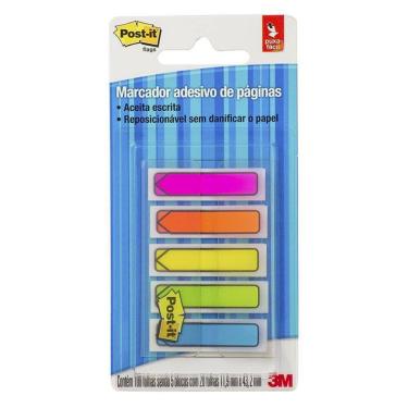 Imagem de Post It tape flags setas 5 cores neon com 100 fls 3M