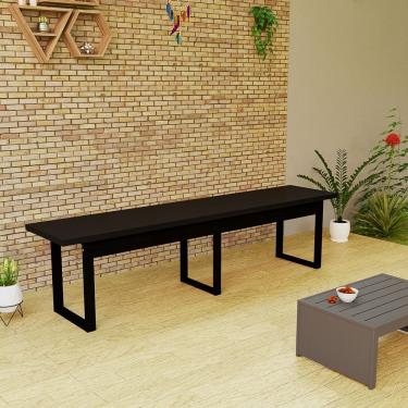 Imagem de Banco Industrial De Madeira MDF E Pé De Ferro 160cm