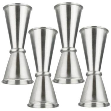Imagem de Kit 4 Copo Dosador Jigger Japonês Duplo Inox 25/50Ml Barman - Nls