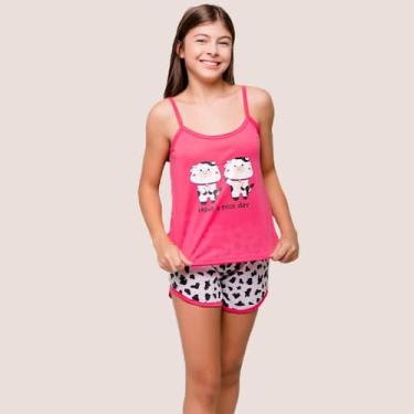 Imagem de Pijama Infantil Estampado com Vaquinha Gatinho e Unicórnio - Diones, P