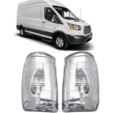 Imagem de Tampa da lente indicadora do espelho de asa - Espelho lateral Capa da lente da lâmpada indicadora do espelho de asa do carro Tampa da lente indicadora de seta apto para trânsito MK8 2014+ (esquerda + direita)