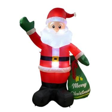 Imagem de predolo Papai Noel inflável de Natal, decoração para áreas externas, boneco inflável de Natal, LED embutido para quintal, gramado, festivo, festa