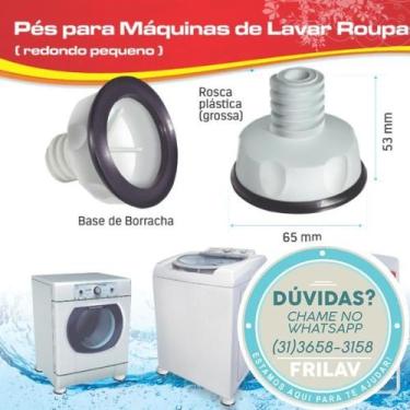 Imagem de Kit de 4 Pés Niveladores Pequenos para Lavadoras - Brastemp, Consul, E