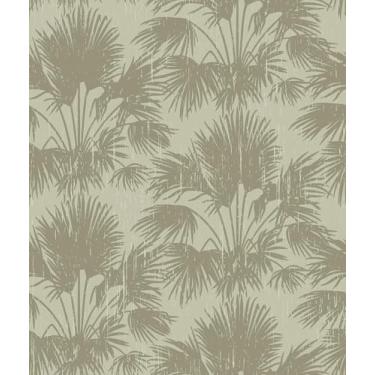 Imagem de Livelynine Papel de parede tropical de 44,5 x 701 cm papel de parede vintage folha de palmeira papel de parede amigável boho verde sálvia escura papel de parede para banheiro quarto papel de contato