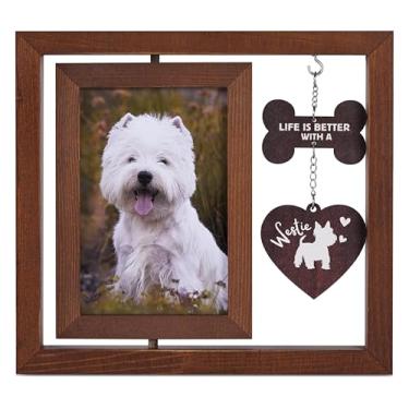Imagem de InnoBeta Westie Gifts, porta-retratos giratórios, moldura dupla face 10 x 15 cm, Life is Better with A Westie