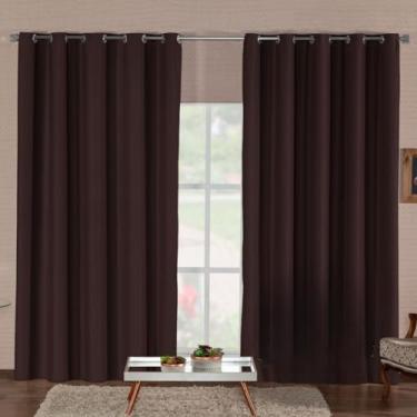 Imagem de Cortina Blackout Quarto Em Tecido Premium Totalmente Opaca E Antirruído Para Melhor Sono(MARROM,4,00M x 2,80M)