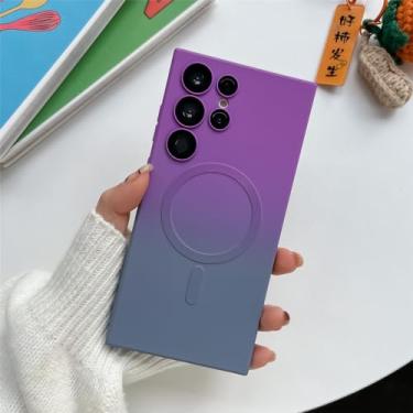 Imagem de Capa de telefone magnética TPU macia para Samsung Galaxy S21 FE S24 S23 S22 S20 Plus Note 20 Capa protetora de cor ultra gradiente, cinza roxo, para Galaxy S21 Plus