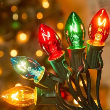 Imagem de Conjunto de luzes de corda de Natal Minetom C7 Multicolor 7m