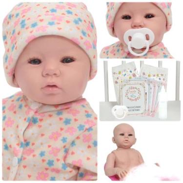 Imagem de Boneca Reborn Bebê Princesa Olhos Azuis Com Acessórios - Cegonha Rebor