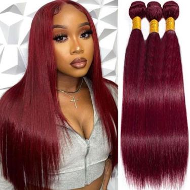 Imagem de Pacotes de cabelo HeiOwuio 99J Straight Brazilian Remy 50cm 3kg