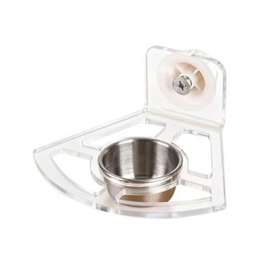 Imagem de ShengQuanHao Alimentador de Gaiola para Pássaros Suspenso, Acessórios para Gaiola, Recipiente Transparente Prático para Alimentos, Tigela de aço Inoxidável para Pá, Estilo a