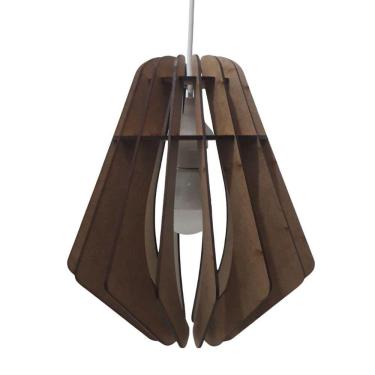 Imagem de Luminária Teto Tipo Pendente Bogotá Mdf - Completa Cor: Marrom