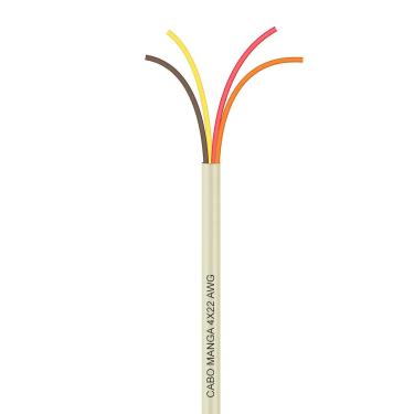 Imagem de Cabo Manga 4X22 AWG - sem Blindagem Bege - 100 Metros