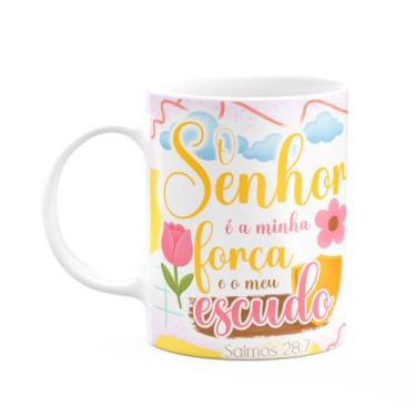 Imagem de JPS INFO, Caneca Religiosa Versículos Bíblicos - Salmos 28:7