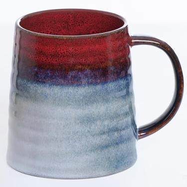 Imagem de Garnome Canecas de café de cerâmica extragrande, caneca de cerâmica feita à mão de 652 g, xícaras de chá grandes com alça para escritório e casa, lavável na lava-louças e no micro-ondas (tinta