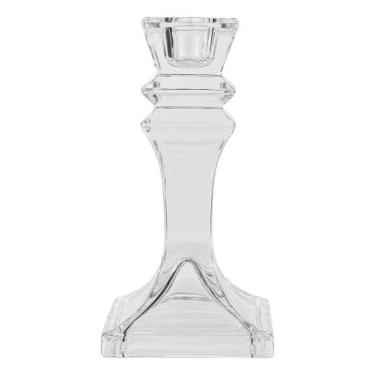 Imagem de Castiçal Clarioné Vidro 15,5cm Luxo Sofisticação Premium - Hauskraft