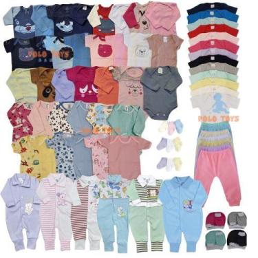 Imagem de Super Kit Enxoval 42 Peças Roupas de Bebê Body Macacão Mijão Luvas Tou