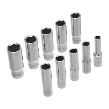 Imagem de Jogo de soquete sextavado longo encaixe 3/8pol., cromo vanadio, 8-19mm
