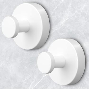 Imagem de Ganchos de chuveiro para chuveiro interno, ganchos de ventosa para janela de vidro, ganchos de toalha removíveis para banheiros, 2 pacotes (branco)