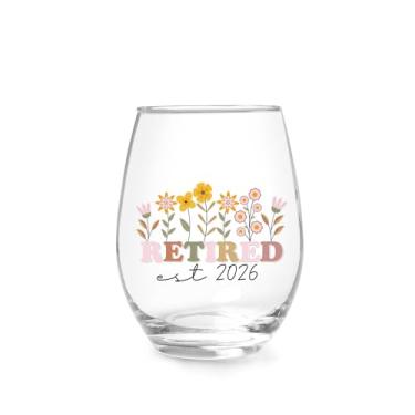 Imagem de Jogskeor Retired Est 2026 Taça de vinho 425 g, presente de aposentadoria para mulheres, presentes de aniversário e Natal para mulheres, mãe, avó, tia