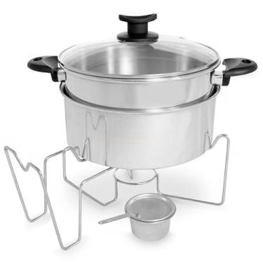 Imagem de Kit Panelas Rechaud Banho Maria 5L com Tampa de Vidro – Buffet e Restaurante para Eventos(1)