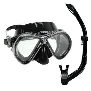 Imagem de Kit Mergulho Onix Silicone Snorkel Com Valvula Sk07 Fun Dive Máscara e Respirador (Preto/Cinza)