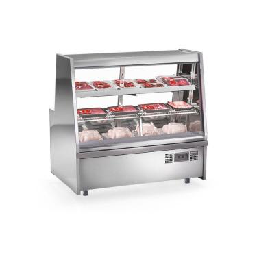 Imagem de Balcão De Frios E Avícola Grta150 Gelopar Expositor De Carnes Inox 1,5mt 220v