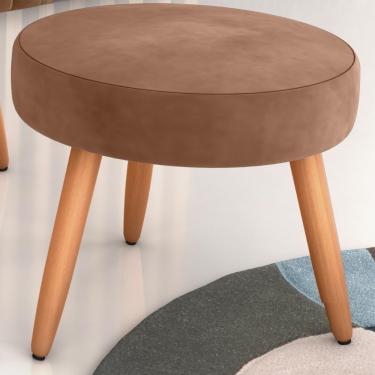 Imagem de Puff Para Sala Redondo Marcos Veludo Ferrugem