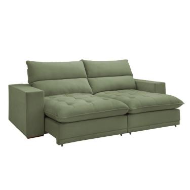 Imagem de Sofá Retrátil E Reclinável Martinho Boucle Verde 2,30m