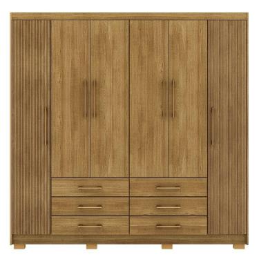 Imagem de Guarda-roupa Casal 6 Portas 6 Gavetas 100% Mdf Cadence Nature-brisa